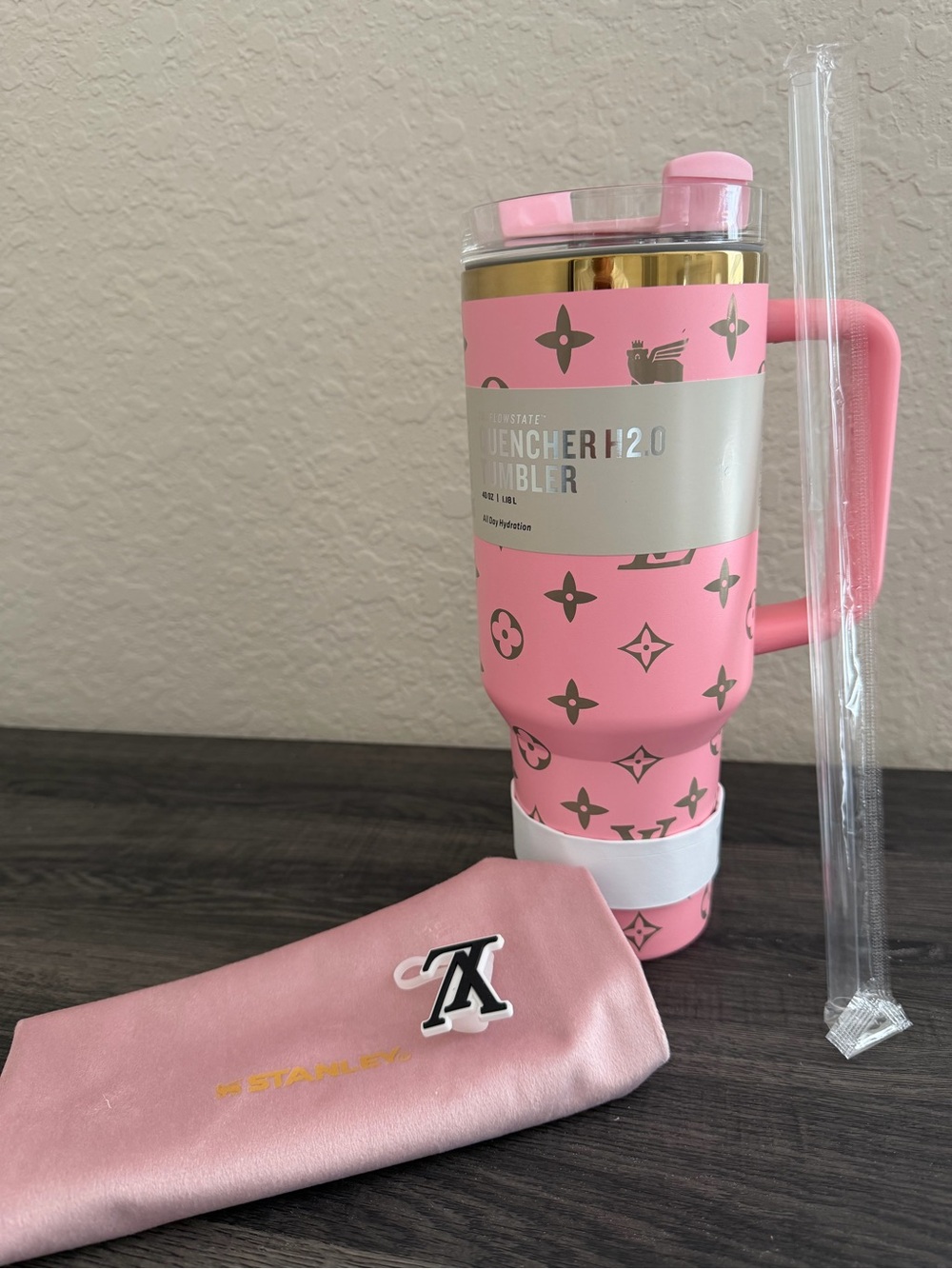 Pink 40oz Tumbler Luxury Gift Box Set with Straw Pouch & Accessories